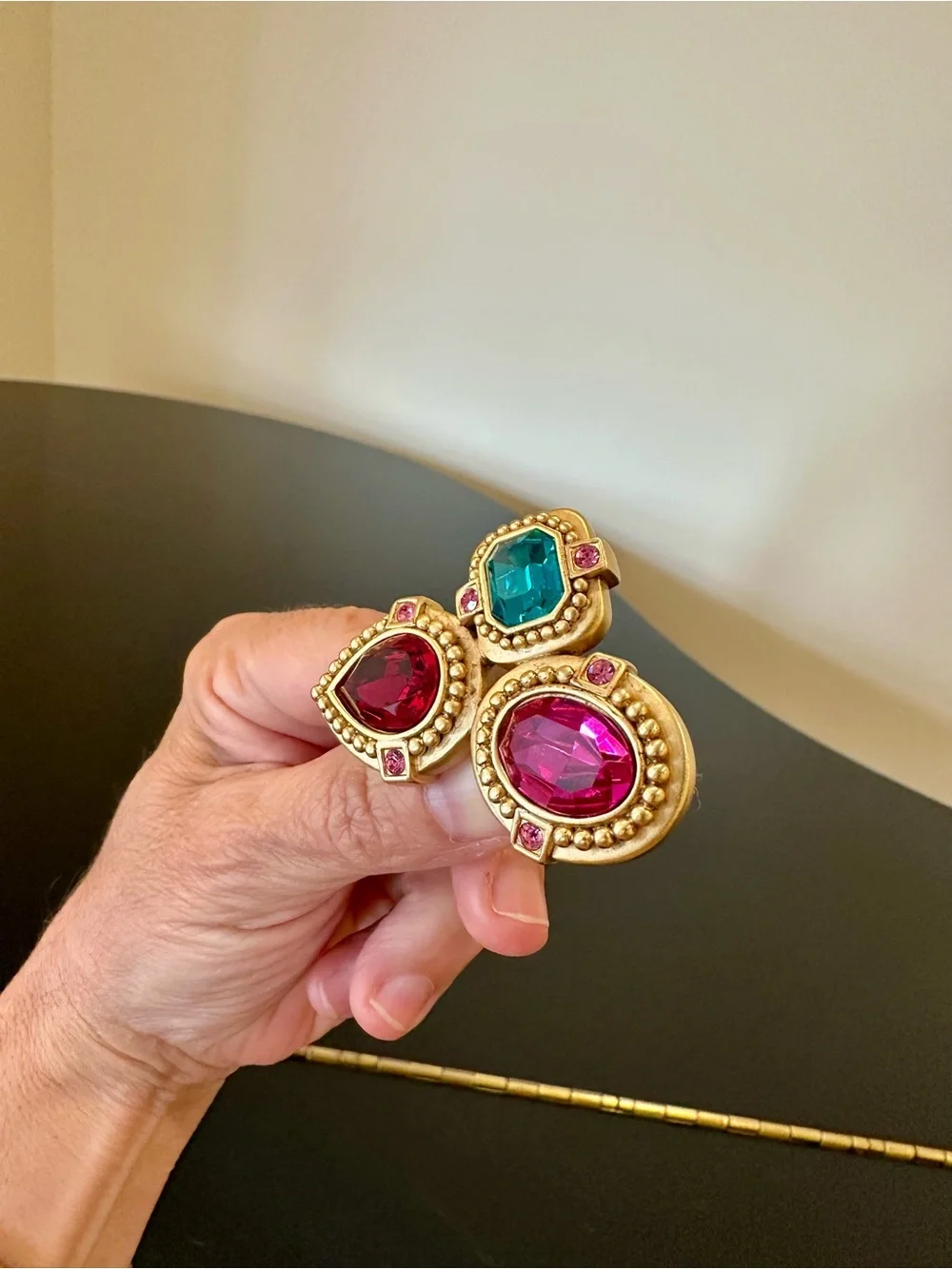 Oscar de La Renta RETRO ICONIC COUTURE LUXURY RUNWAY RARE CRYSTAL BROOCH